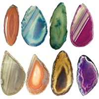 ZQYX Rebanada De Ágata- Posavasos- Piedra Preciosa Cruda De Brasil- Adorno De Cristal- Decoración del Hogar De Piedra De…